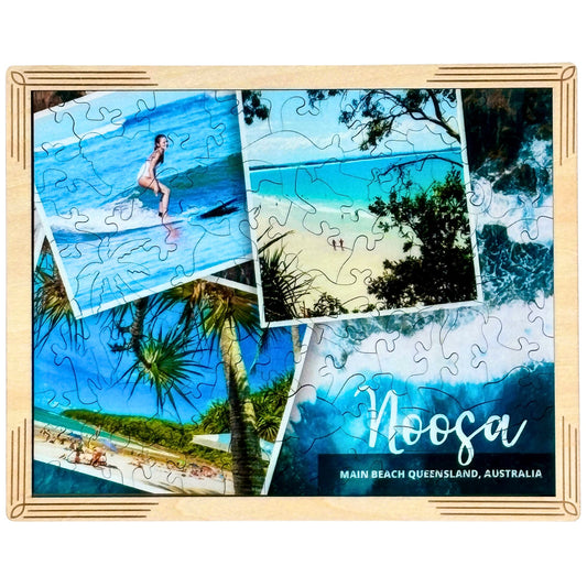 Noosa Main Beach Collage - 78 Piece Framed Puzzle