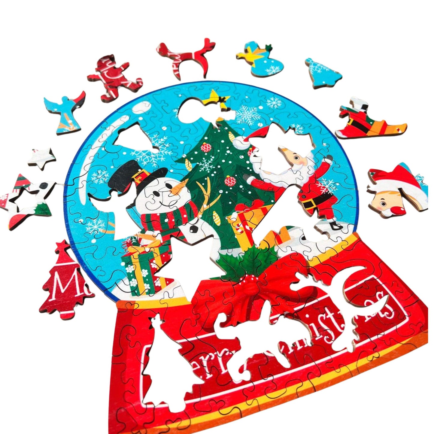 Christmas Snowglobe with a FREE wooden Christmas Decoration