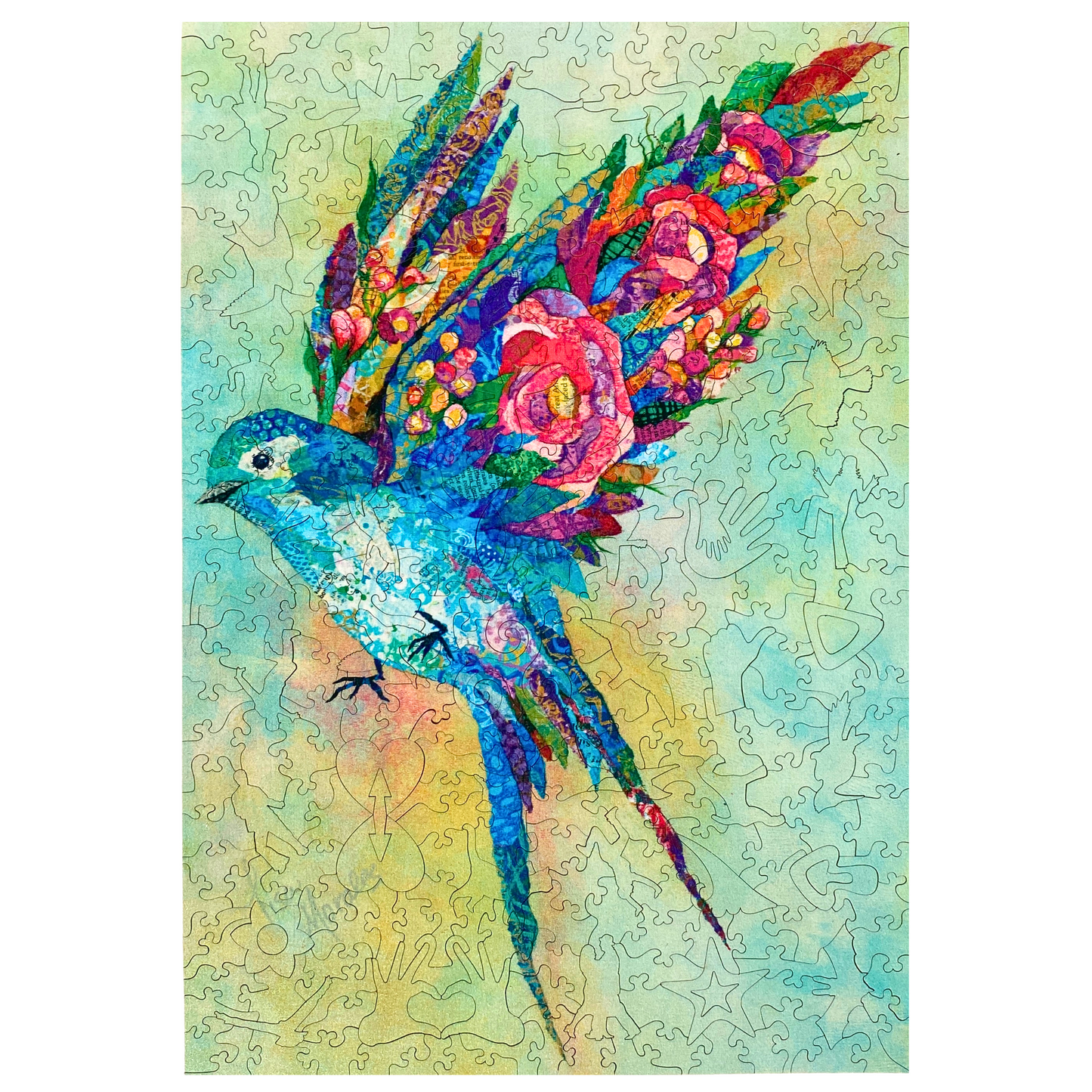 315 pieces - Botanical Swallow - Original Artwork