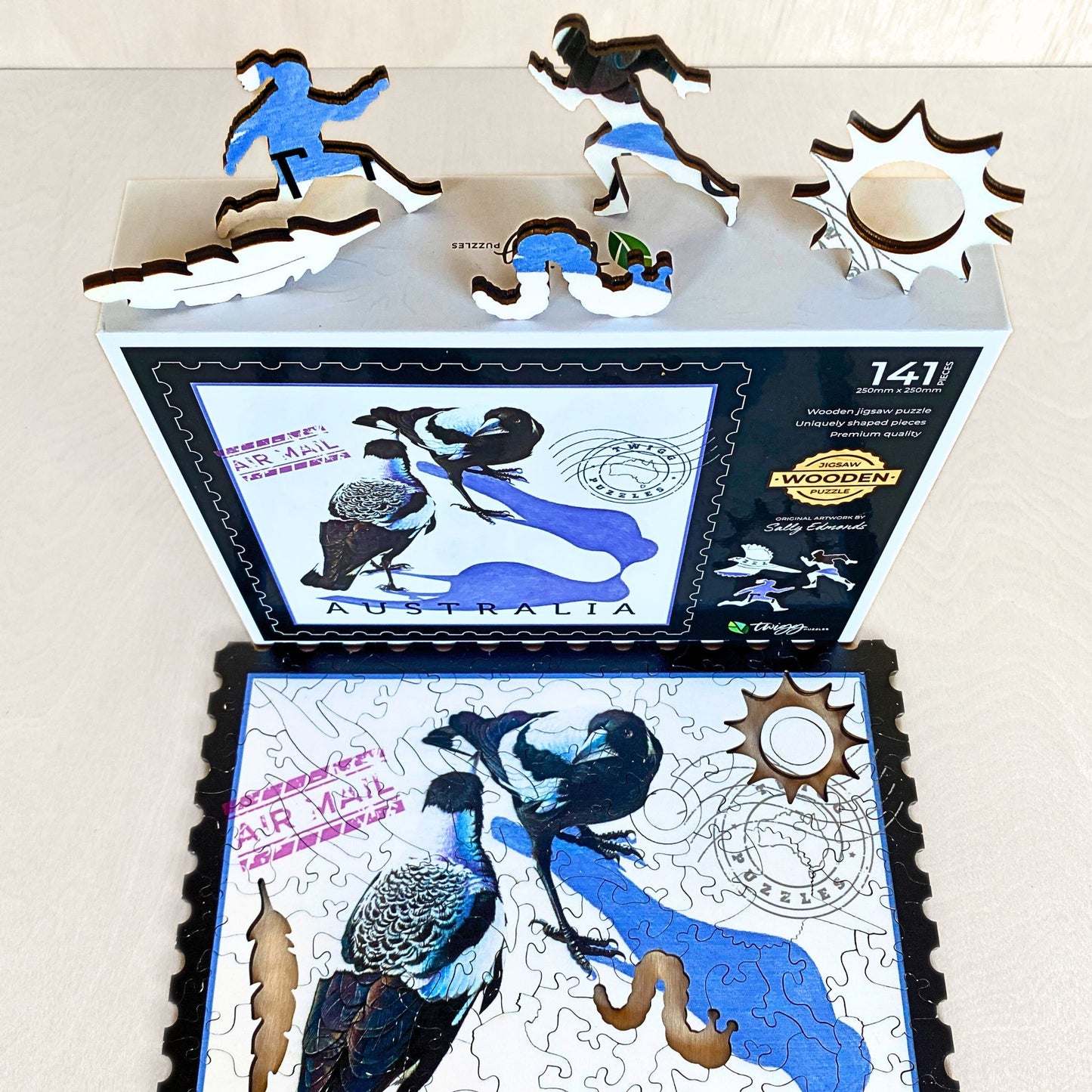 141 Pieces - Magpie - Sally Edmonds Original Artwork