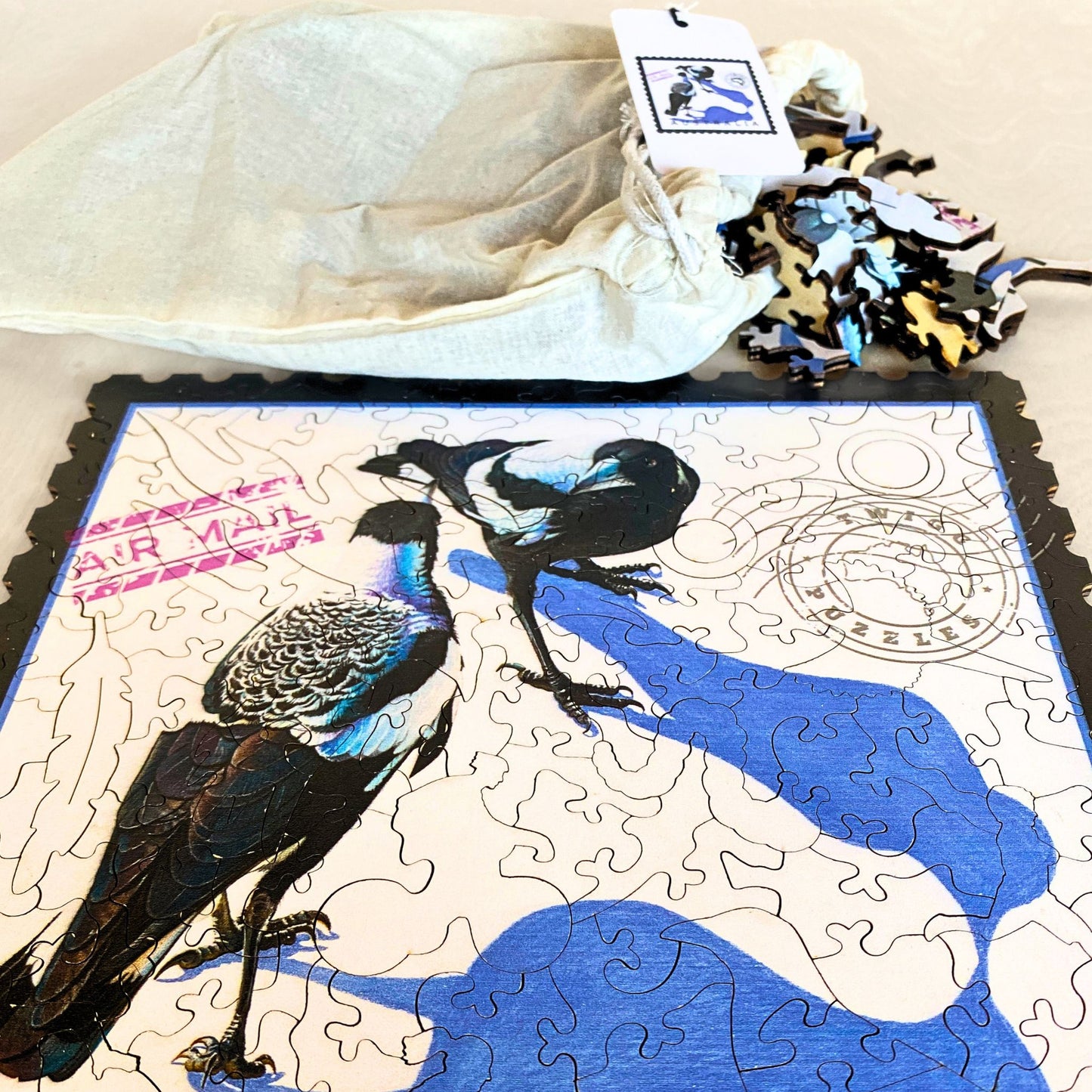 141 Pieces - Magpie - Sally Edmonds Original Artwork