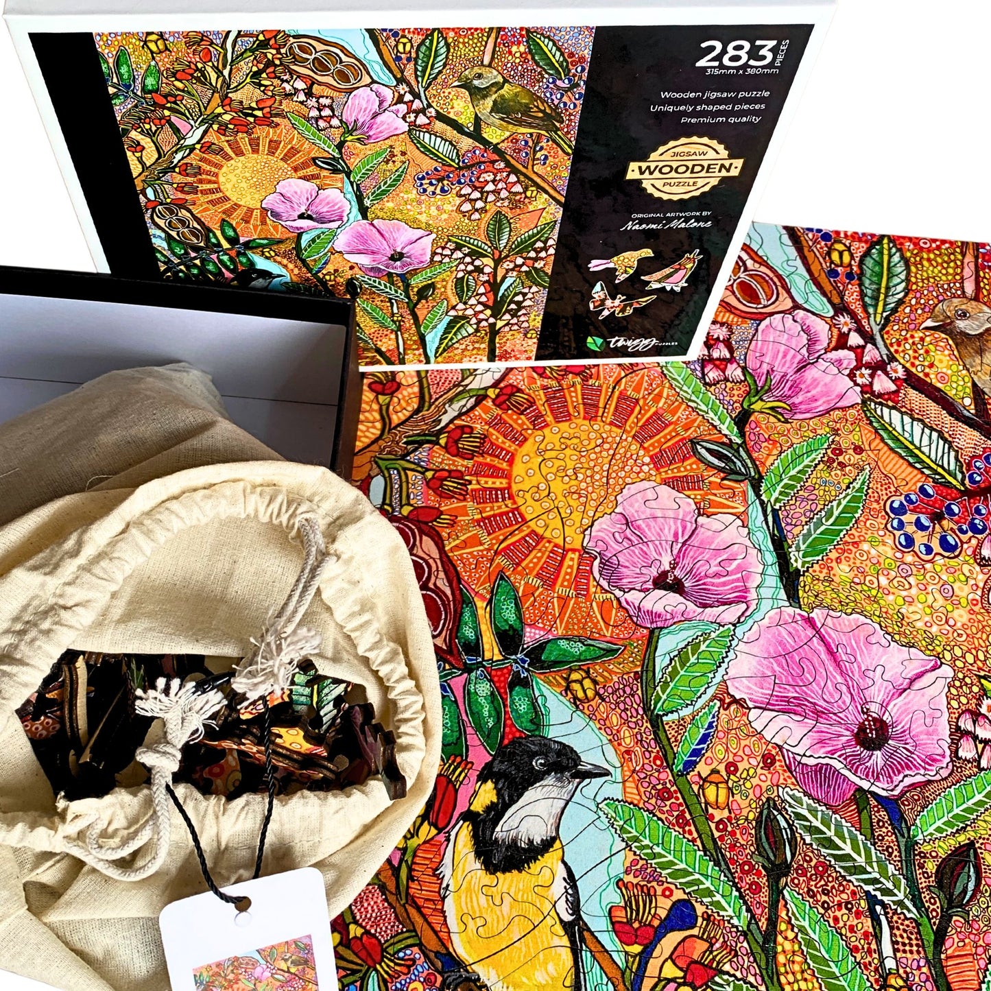 283 Pieces - Golden Whistler - Naomi Malone Original Art
