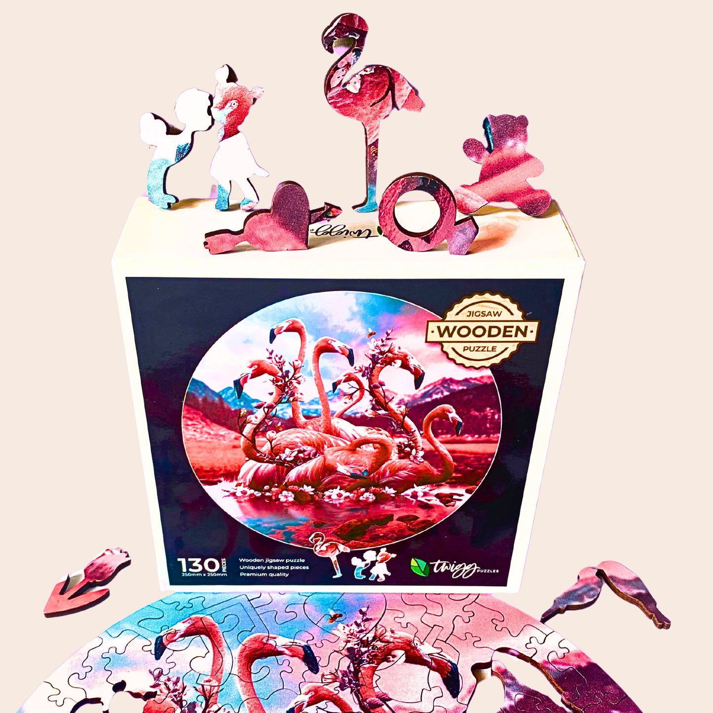 130 Pieces - Flamingos