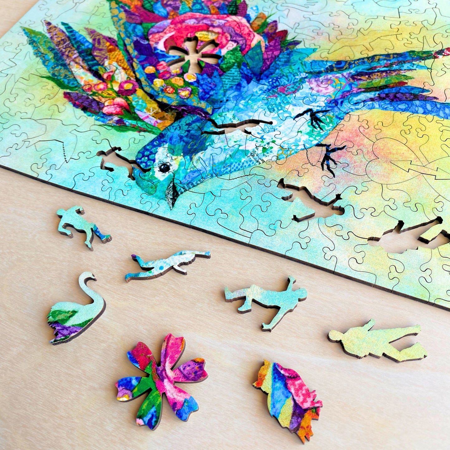 315 pieces - Botanical Swallow - Original Artwork