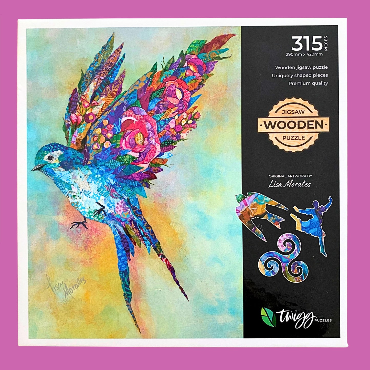 315 pieces - Botanical Swallow - Original Artwork