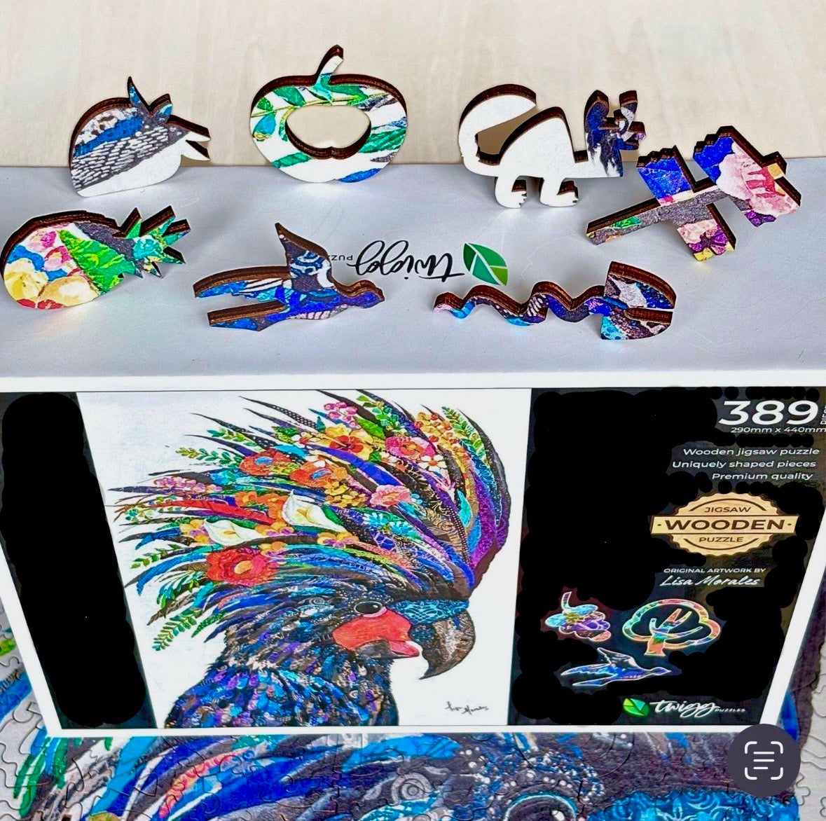 389 pieces - Black Cockatoo - Original artist artwork