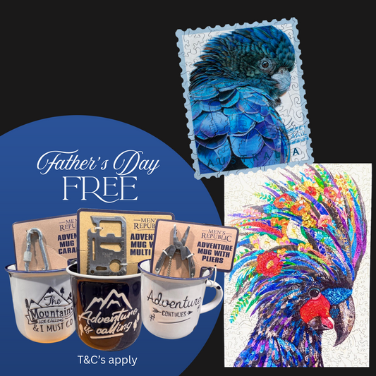 Father's Day Bundle - Black Cockatoo and Big Blue with a FREE ceramic mug