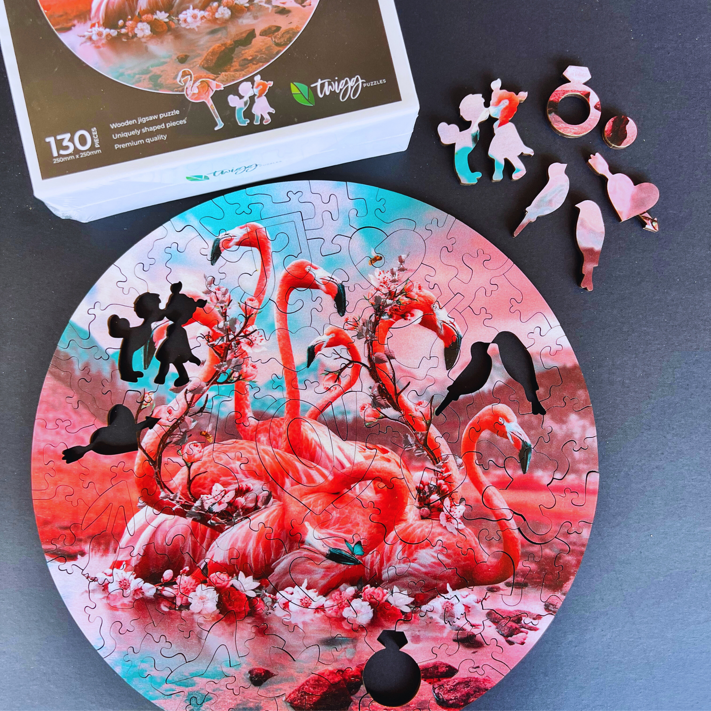 Wooden Jigsaw Puzzle - Flamingos - 130 Pieces