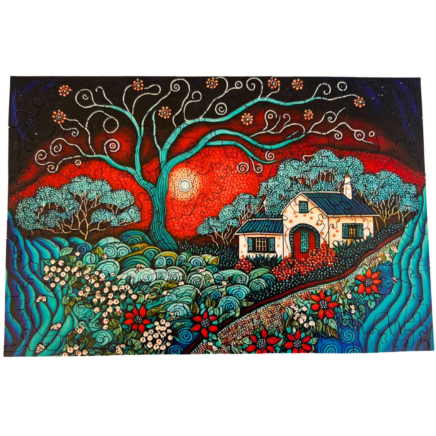 Home Sweet Home puzzle with Christmas Tin of Biscuits