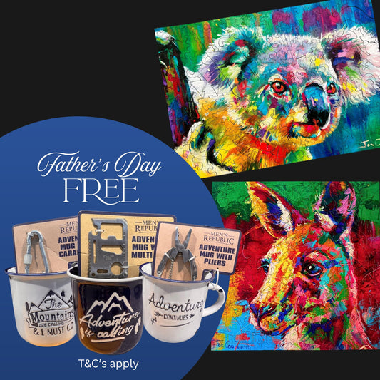 Father's Day Bundle - Koala and Kangaroo with a FREE ceramic mug