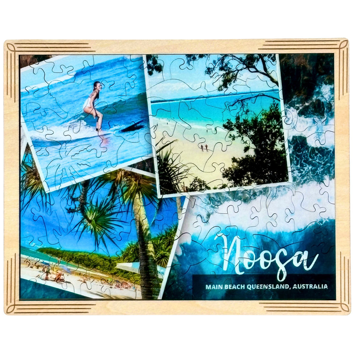 Noosa Main Beach Collage - 78 Piece Framed Puzzle