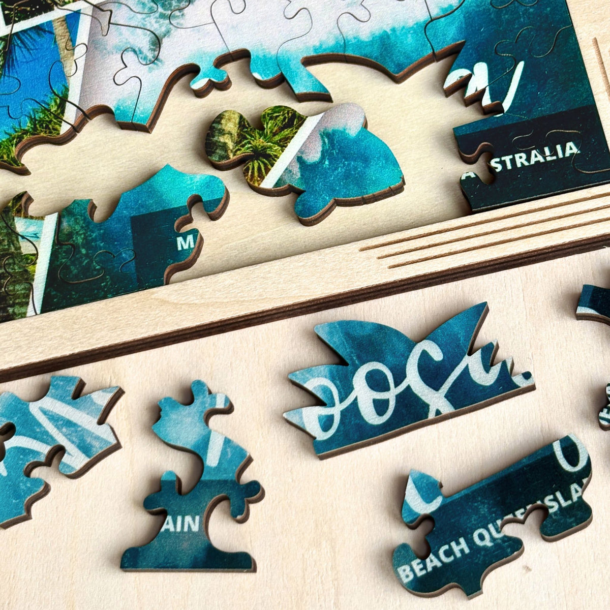 Noosa Main Beach Collage - 78 Piece Framed Puzzle