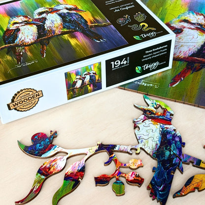 197 Pieces - Three Kookaburras - Original artwork