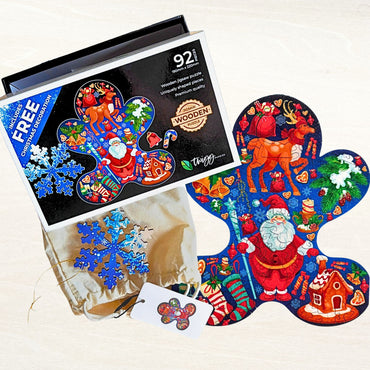 Gingerbread Man BONUS: FREE wooden Christmas Decoration - 92 Pieces