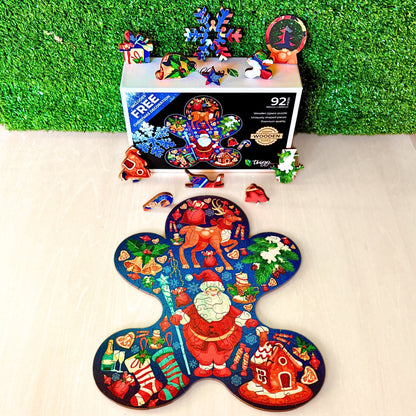 Gingerbread Man BONUS: FREE wooden Christmas Decoration - 92 Pieces