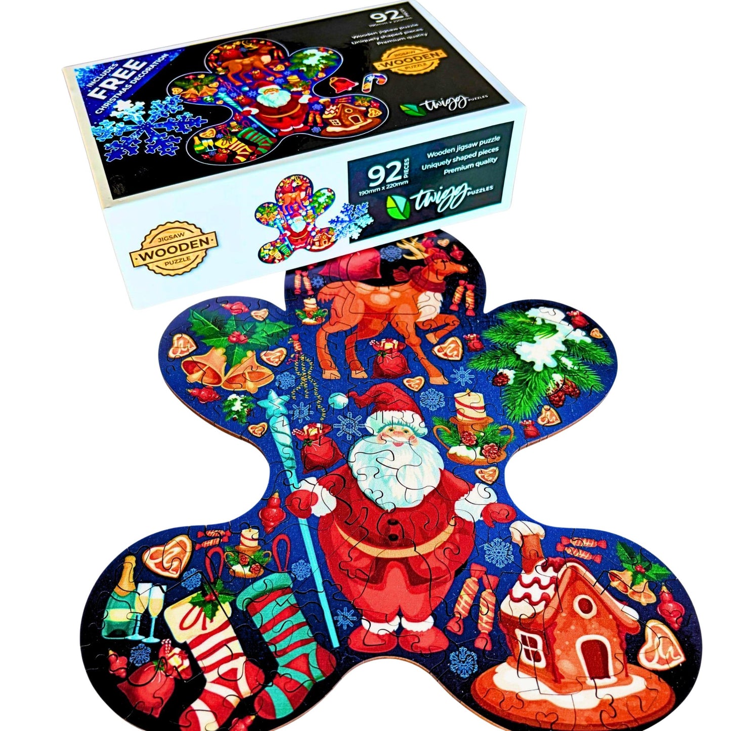 Christmas Gingerbread Man with a FREE wooden Christmas Decoration