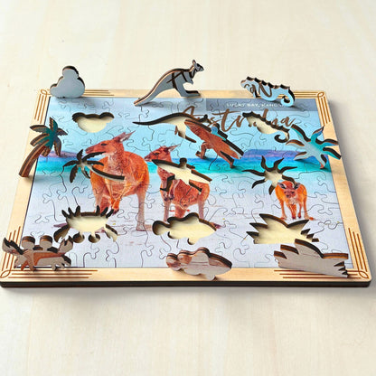Lucky Bay Kangaroo - 78 Piece Framed Puzzle