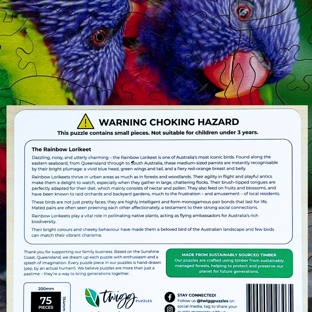 Rainbow Lorikeet -78 Pieces Framed Puzzle