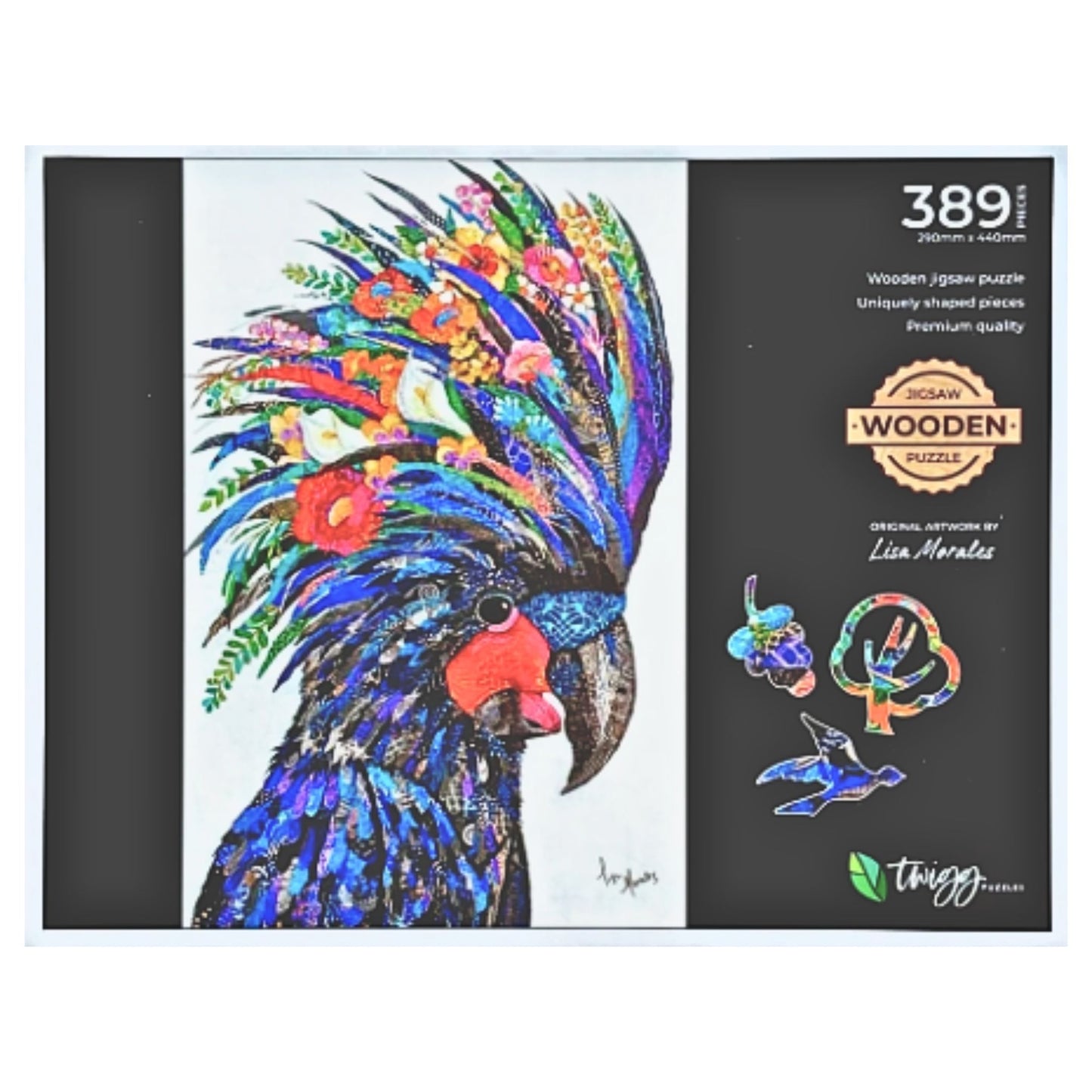389 pieces - Black Cockatoo - Original artist artwork