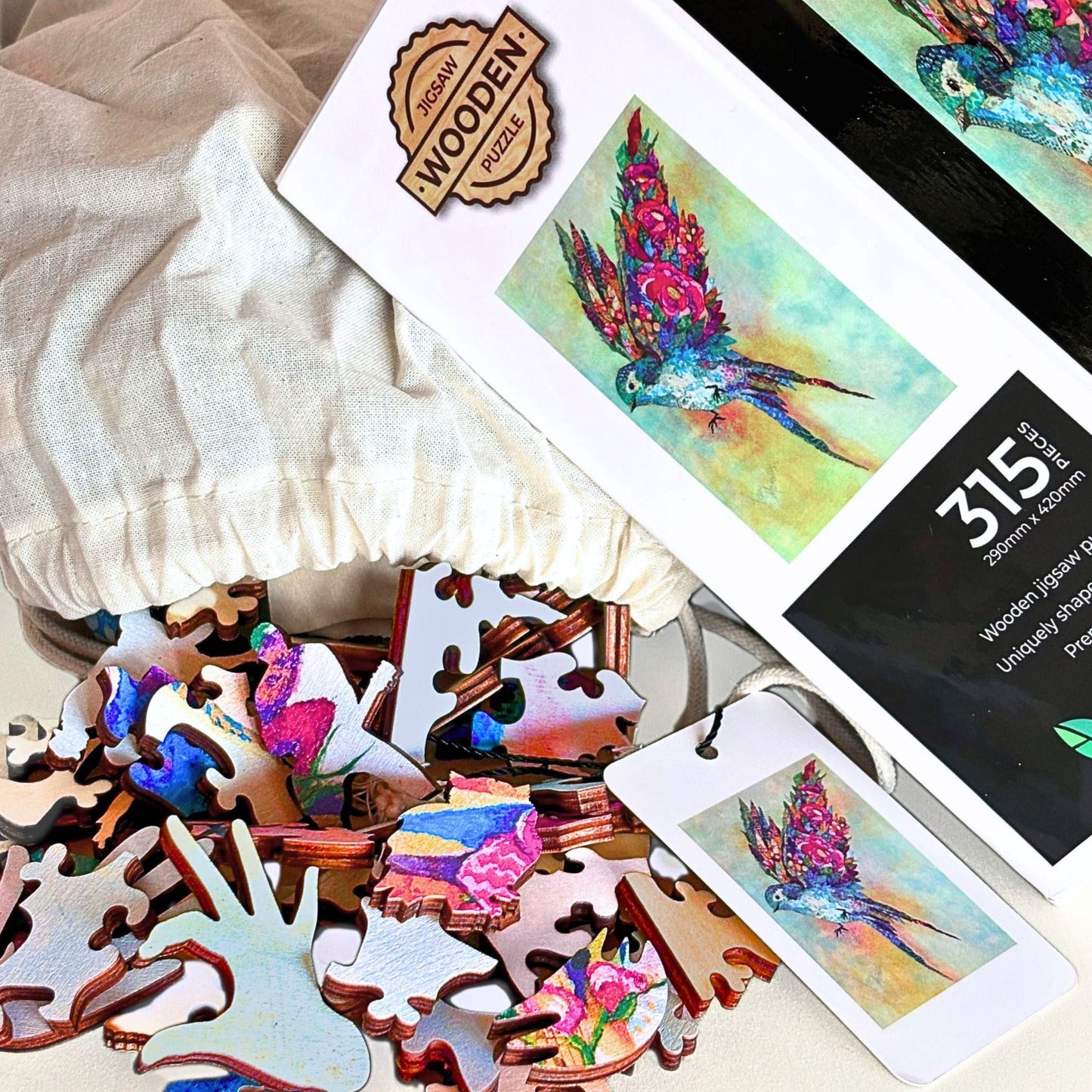 315 pieces - Botanical Swallow - Original Artwork