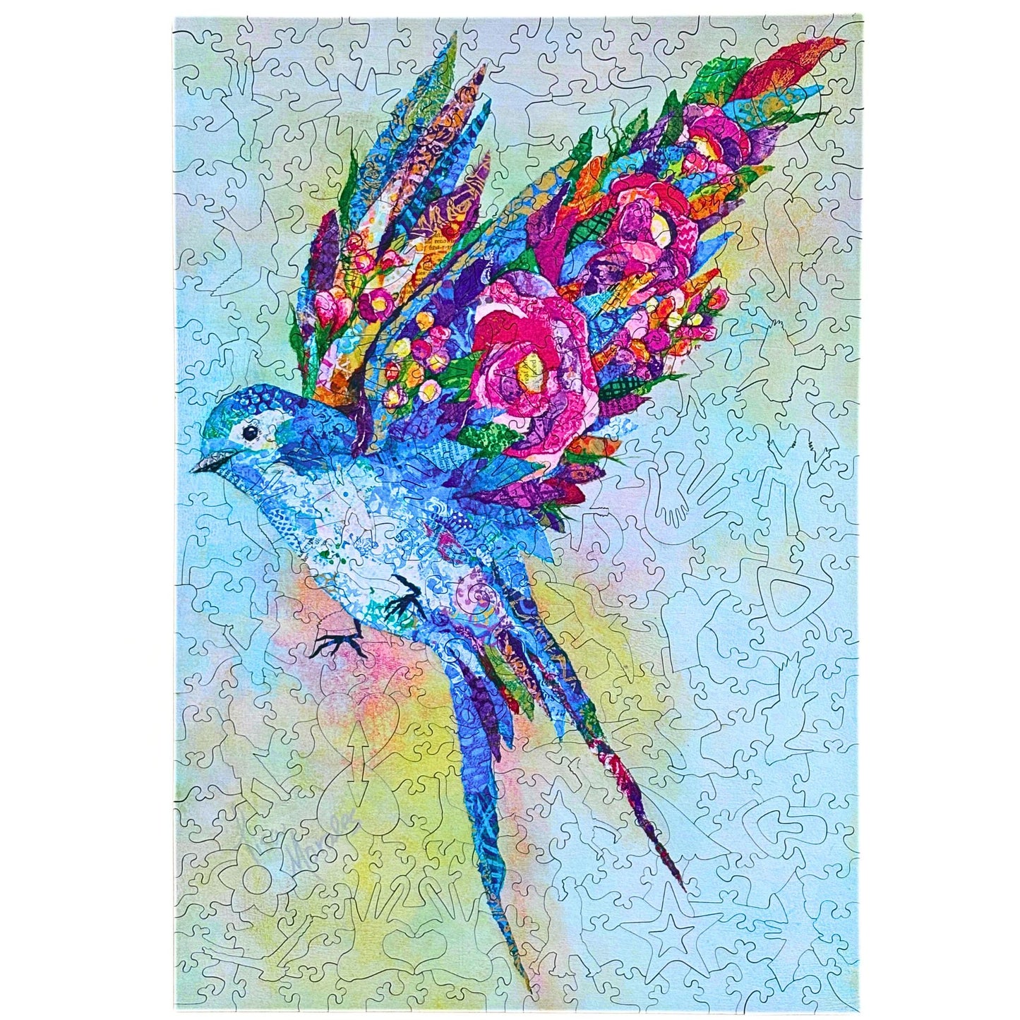 315 pieces - Botanical Swallow - Original Artwork