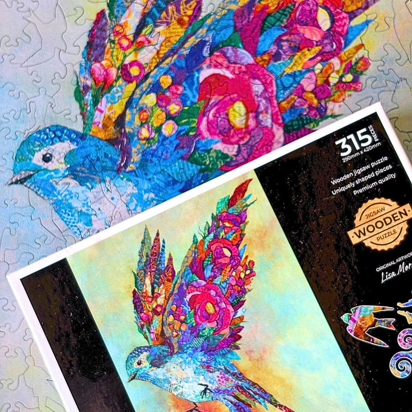315 pieces - Botanical Swallow - Original Artwork