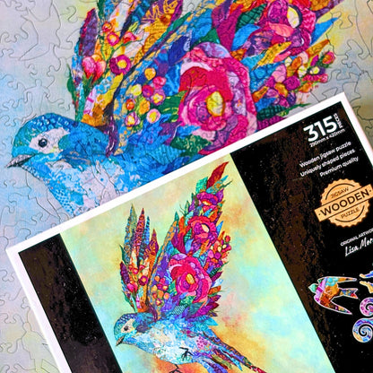 315 pieces - Botanical Swallow - Original Artwork