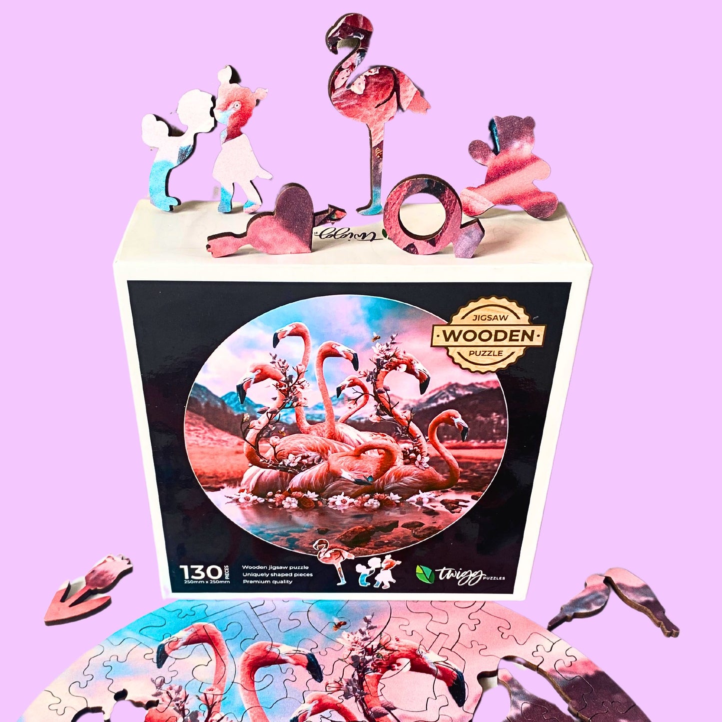 130 Pieces - Flamingos